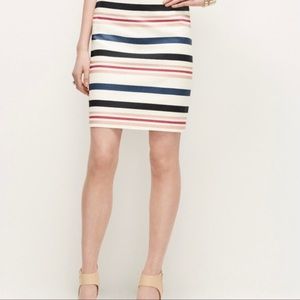 Anne Taylor Multicolored Striped Pencil Skirt